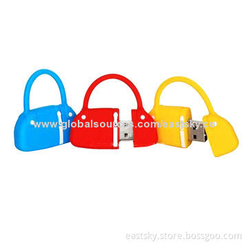 Custom Bag-shaped Thumb Flash Drive, Made of Soft PVC Material, OEM Orders are Welcome